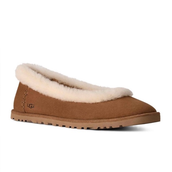 UGG Zora Ballet flats Chestnut viral sold out NWT - Picture 5 of 8